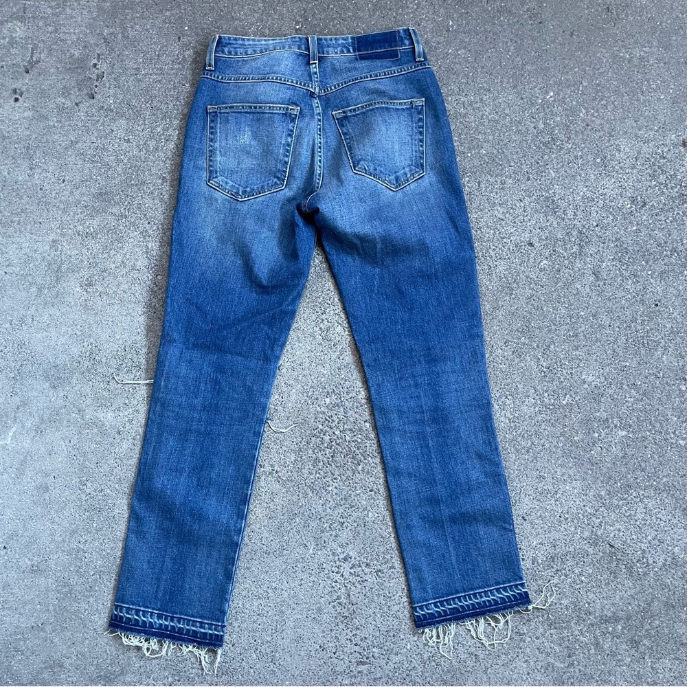 AMO Embroidered Blue Cropped Jeans - Picture 2 of 7